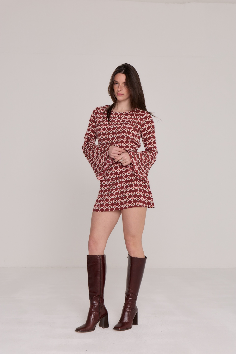 Liv robe en soie imprimée