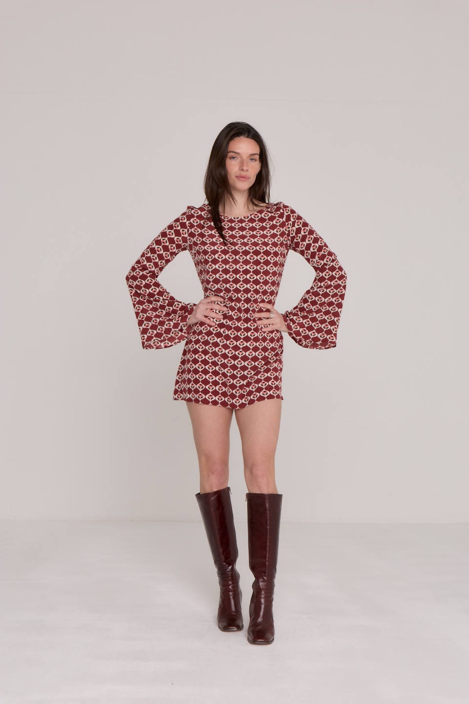 Liv robe en soie imprimée