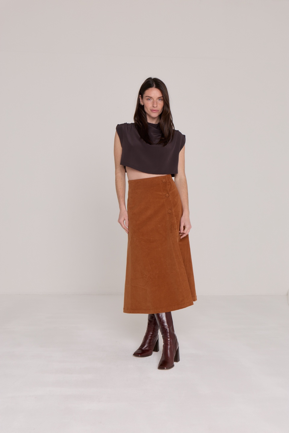 jupe faye velours de coton cotelé